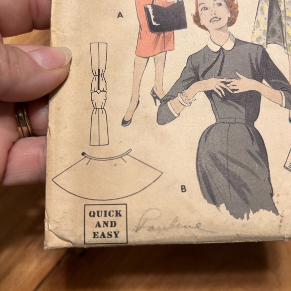 1950s Vintage Butterick Printed Pattern dress Illustrations. Size 12. - Picture 3 of 5
